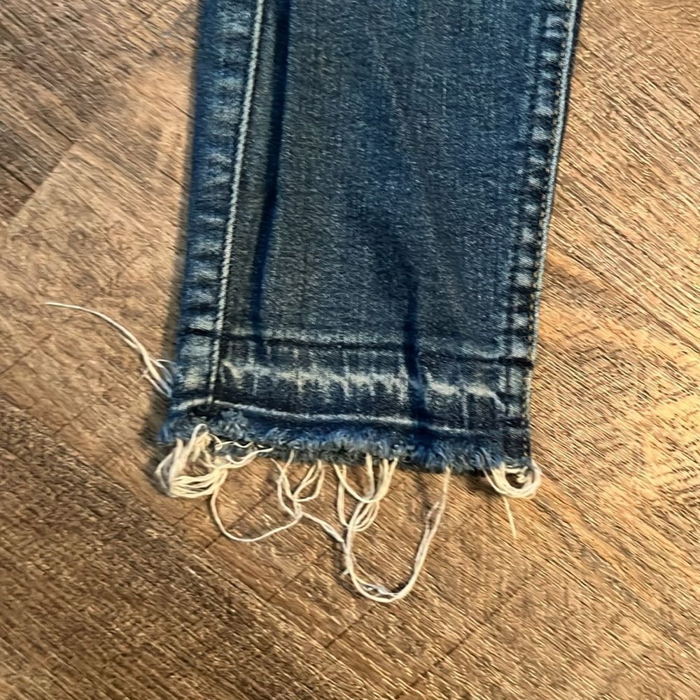7 For All Mankind The Ankle Skinny Jeans 26 Distressed Raw Hem Stretch Denim - Picture 5 of 12